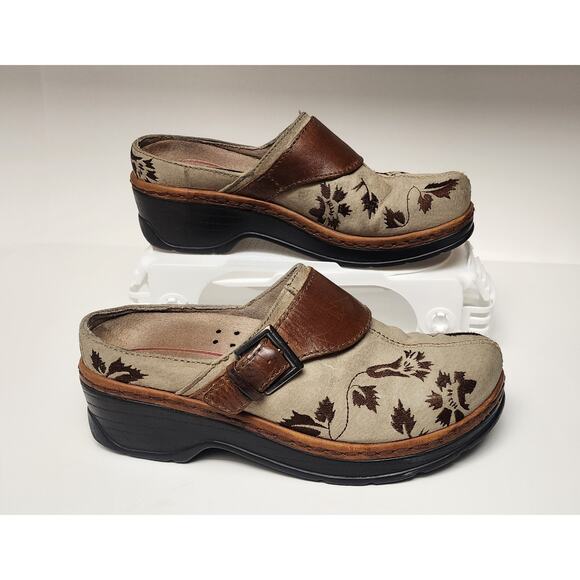 Klogs Footwear Austin Women's Floral Taupe/Brown Slip-Resistant Clog Shoes 8.5M - Picture 6 of 9